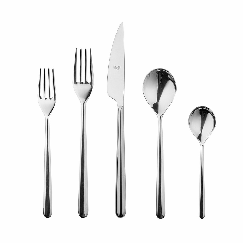 NEW POTTERY BARN 5 Piece Mepra Linea Flatware Set Stainless Steal